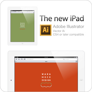 The new iPad イラストレーター（ai）形式テンプレート